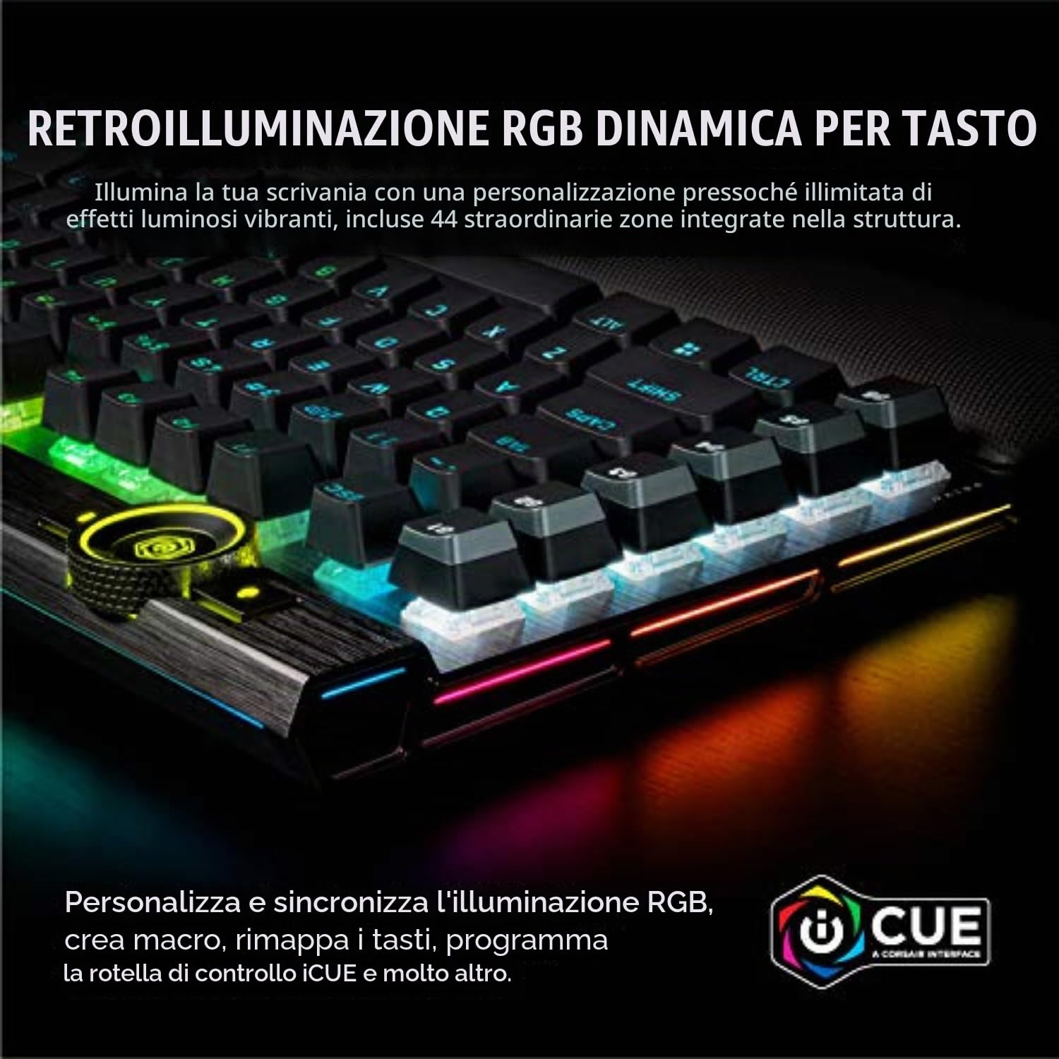 CORSAIR K100 RGB TECLADO USB QWERTZ HOLANDÃ‰S NEGRO