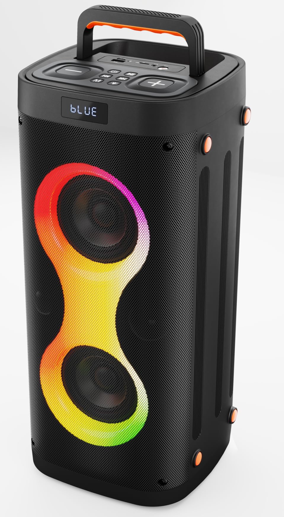 Ankuka Altoparlante Bluetooth da 80 W, grande scatola per feste con BT 5.3, 6 modalità di luce, connettore microfono, TWS, FM, AUX-IN, 12 ore di autonomia, scatola musicale per feste, campeggio