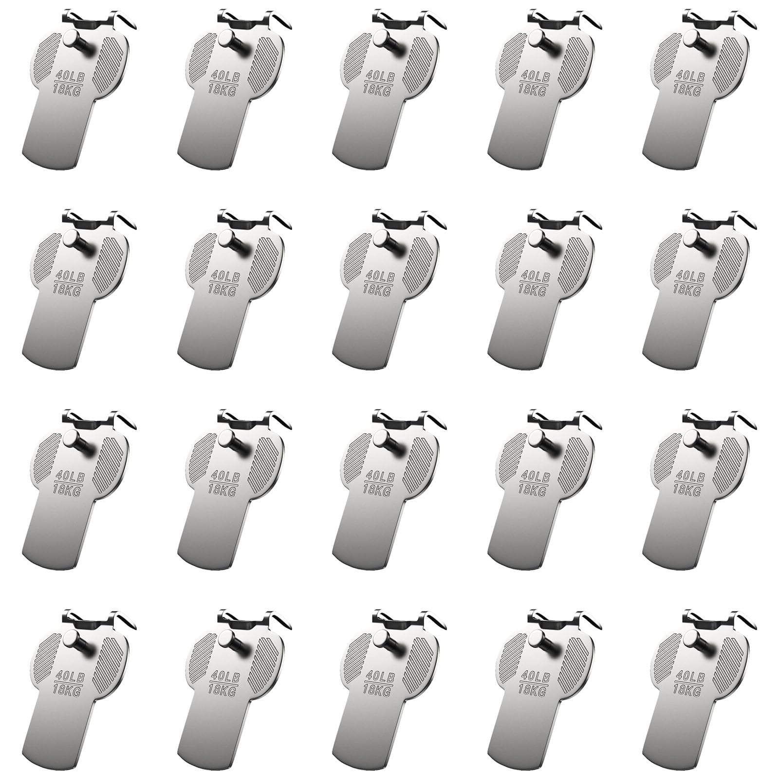 Kaccde Multicolor 20 Divisions Denial Unguis Wall Fasteners Recyclable Steel Fasteners 40Lb Capacity For Hanging Skeletons Clocks Posters On Plasterboard Denial Hoofs Picture Hanging Hardware