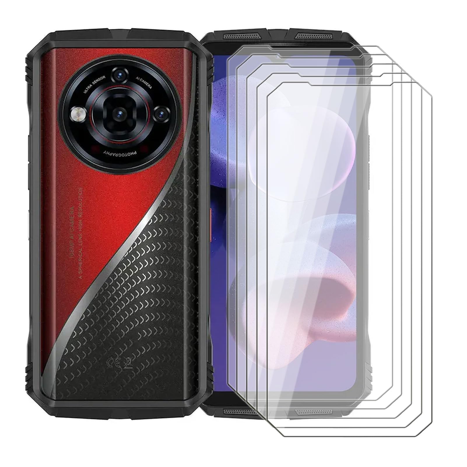 Screen Protector for Doogee S118 Pro (6.58")(5 Pack), 9H Hardness Tempered Glass HD Anti-Scratch, Anti-Fingerprint Film Protective for Doogee S118 Pro