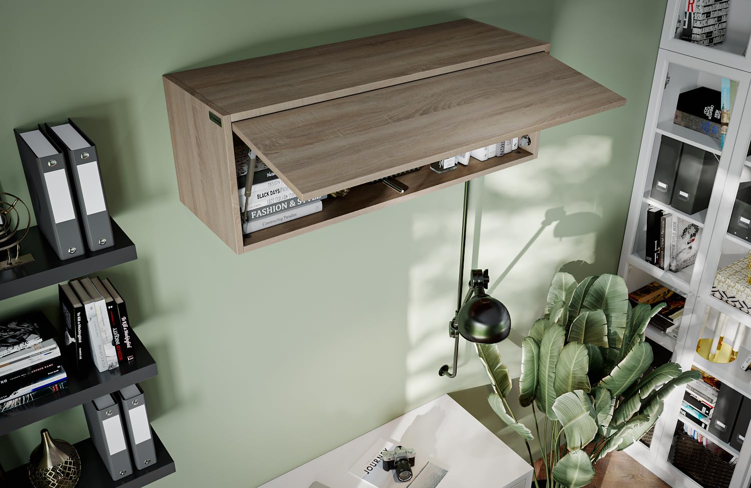 PLATAN ROOM Szafka ścienna 100 x 35 x 35 cm, szafka kuchenna składana do łazienki, przedpokoju, salonu, szafka ścienna (dąb sonoma)