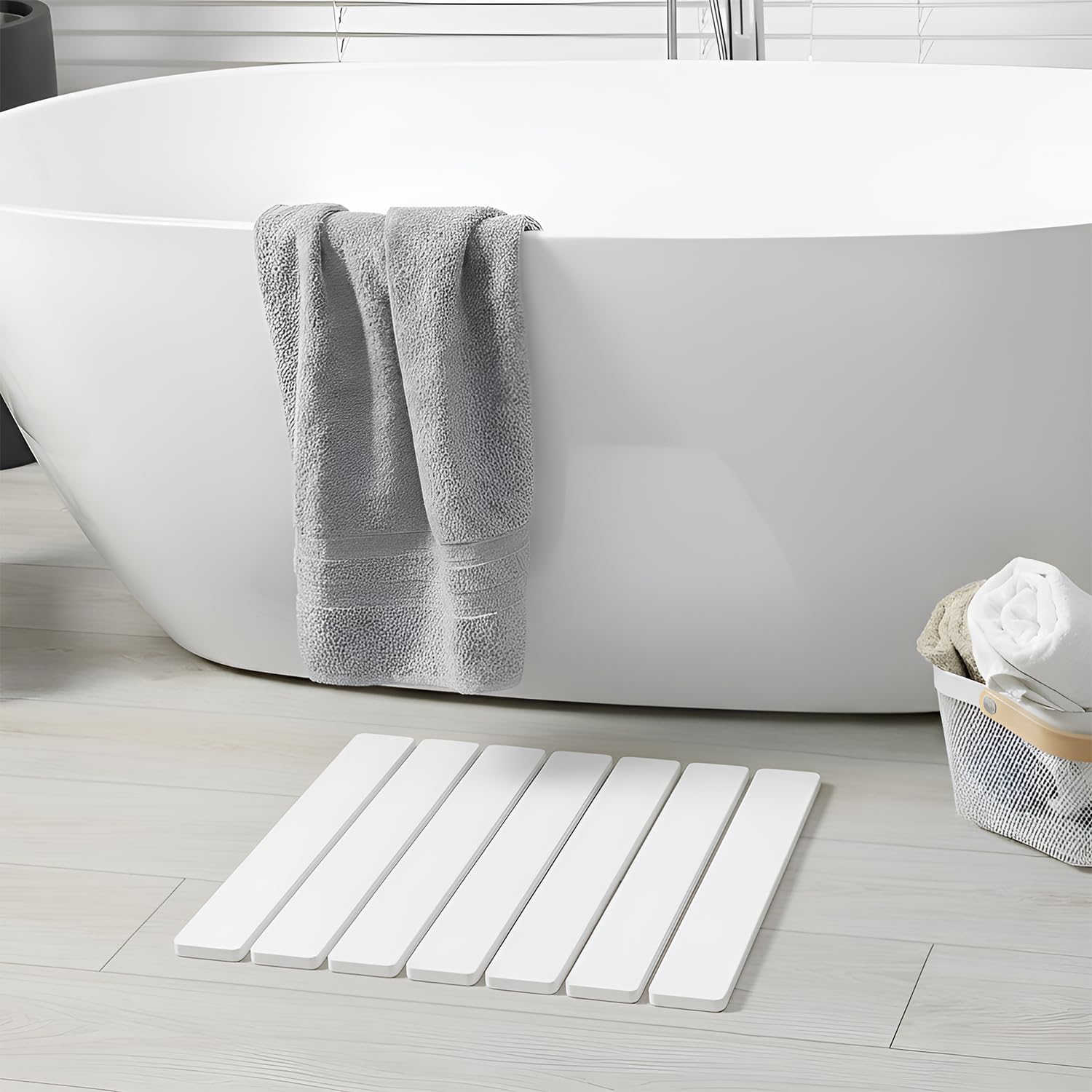 Meowoo Foldable Stone Bath Mat 15 7x11 8 Diatomaceous Earth Bath Mat Non-Slip Quick Dry Bathroom Floor Mats