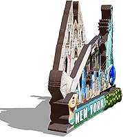 Vista 2 de Imán de madera para nevera de Estados Unidos, Nueva York, imanes 3D, recuerdos coleccionables de viaje, decoraciones hechas a mano, 2