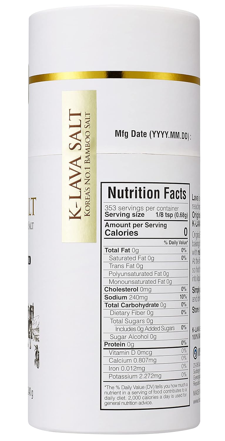 K-LAVA SALT—Korea's No.1 Bamboo Salt—Original 9x, Crystal, 8.47 Ounce