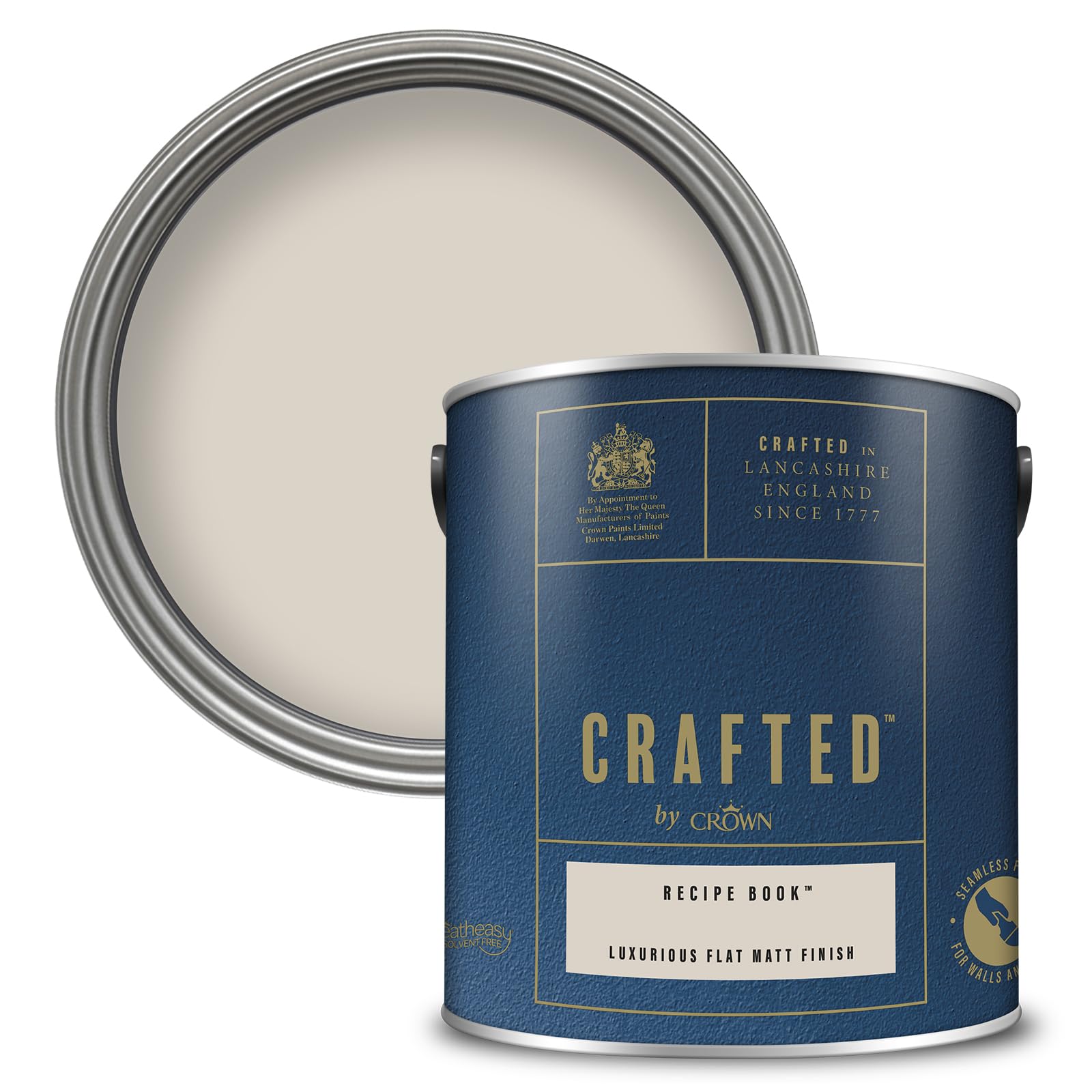 Crown CRAFTED Recipe Book Matt Emulsion Pale Taupe Paint 2.5L