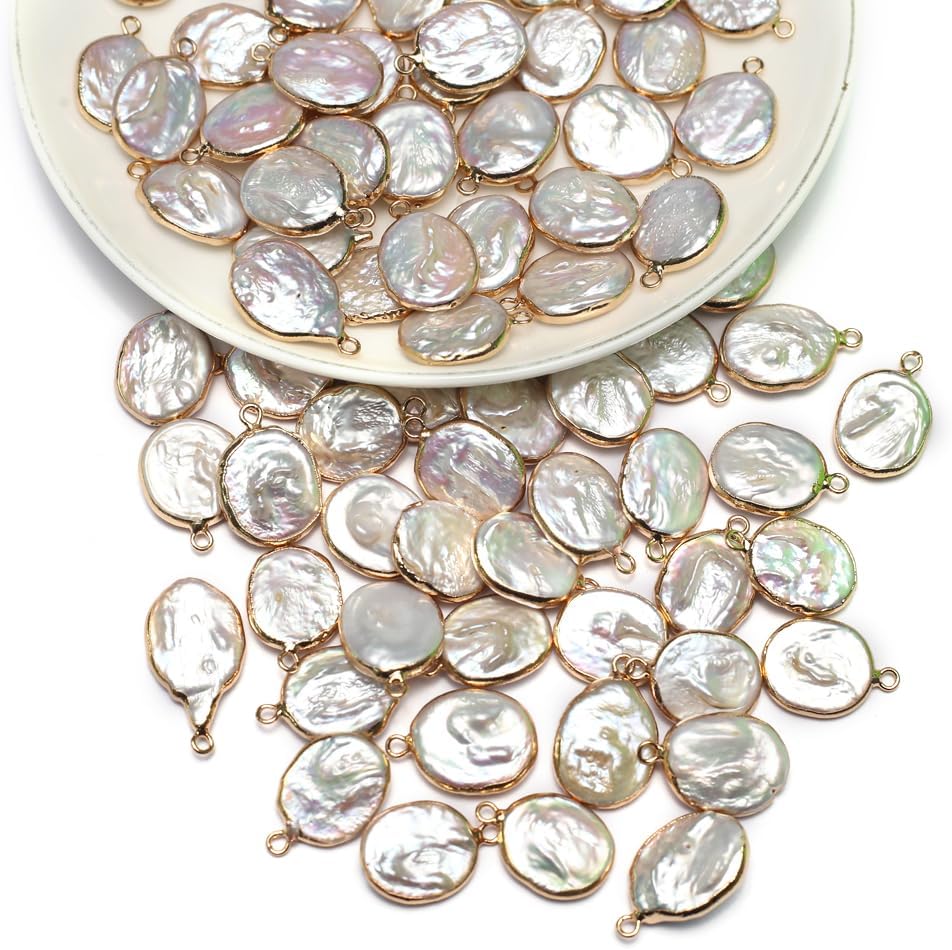 QSLLER Natural Pearl Pendants Irregular Multiple Shapes Cultured Freshwater Baroque Pearl Charms for Jewelry Making Gift - Image 6