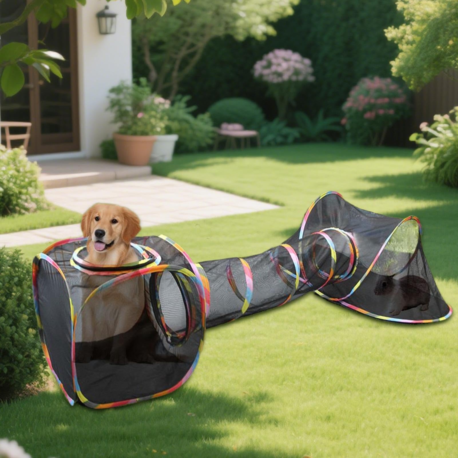 Katzengehege für den Außenbereich – atmungsaktives Netz- -Laufstall mit Reißverschluss-Tür und faltbarem Rahmendesign, leichtes tragbares Katzenzelt | ideales Indoor-Outdoor-Gehege für Kätzchen