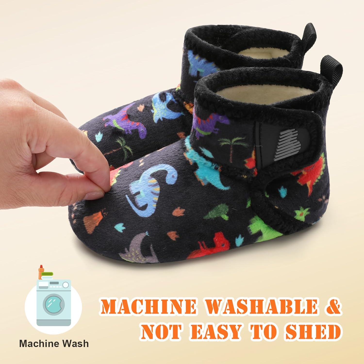 BARERUN Toddler Slippers Girls Boys House Shoes Baby Winter Booties Plush Cozy Kids House Slipper Warm Lightweight Infant Walking Shoes Socks - Image 7