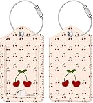 Fintie 2 Pcs Luggage Tags, Privacy Cover ID Label with Stainless Steel Loop and Address Card for Travel Bag Suitcase(Lilac Marble)