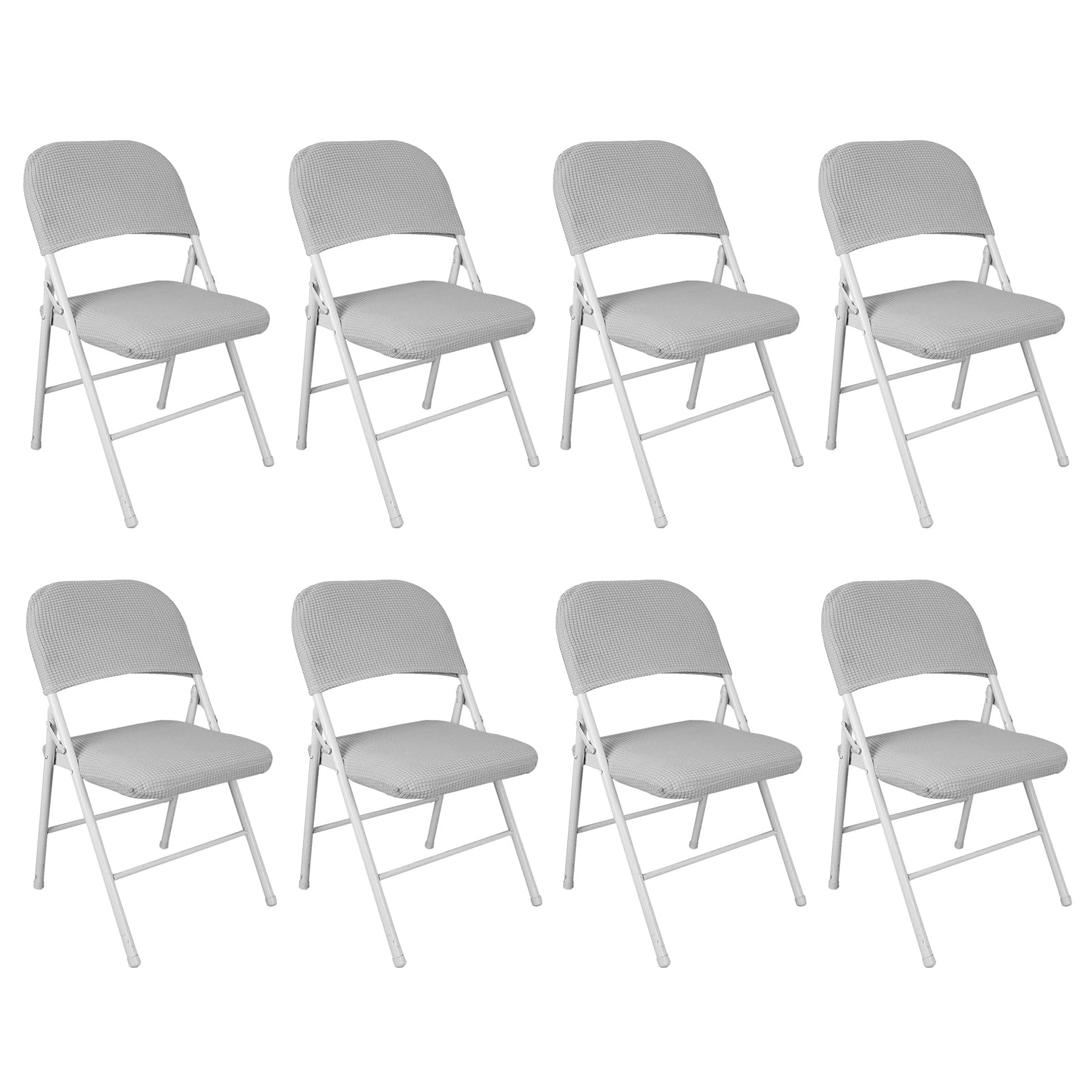 Stuhlhussen,Stretch Stuhlbezug,Klappstuhlbezug,Samt Klappstuhl SlipcoversAbnehmbar Waschbar Spannbezug für Esszimmerstühle Hochzeit Büro Bankette Partys Deko,Universal (8, Hellgrau)