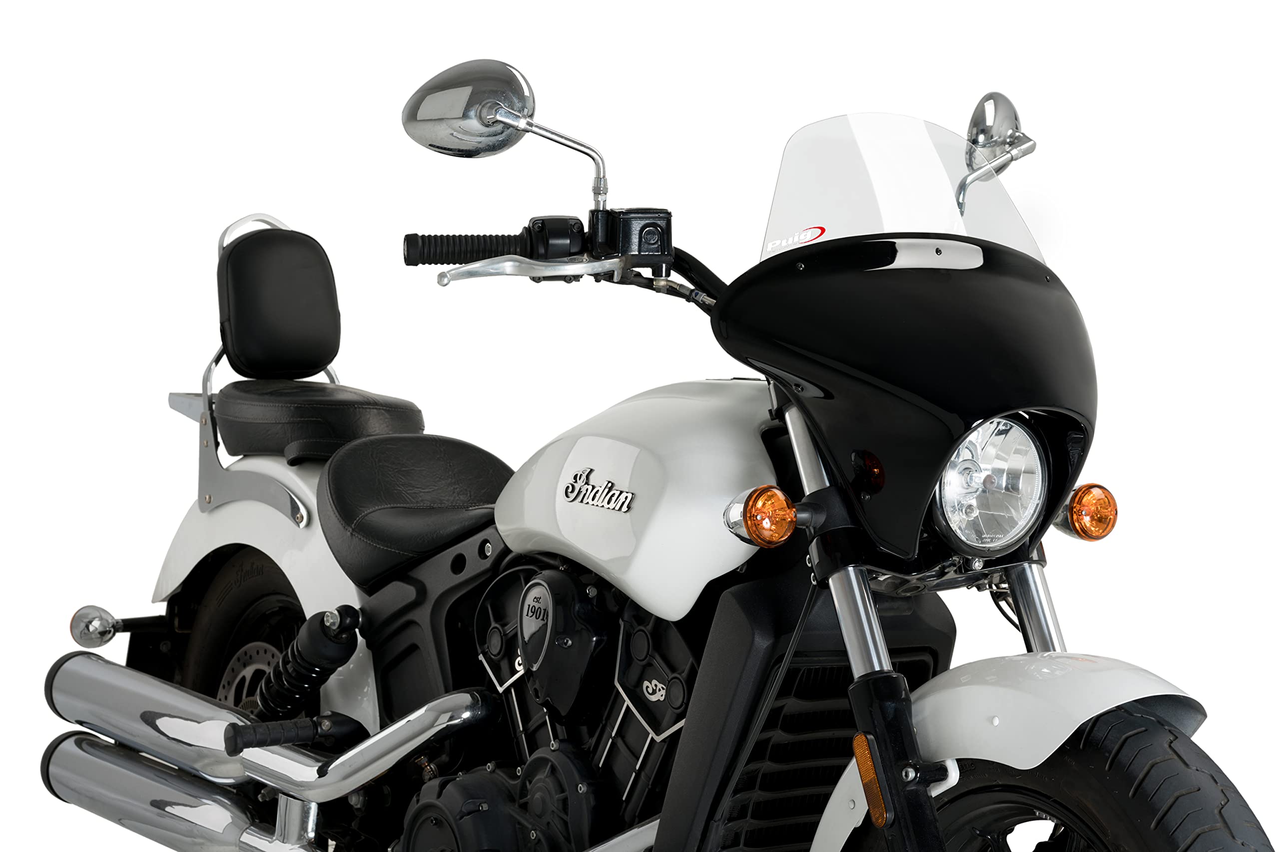 Puig Gloss Black Housing Clear Batwing Touring Screen Indian Scout 2015-2025