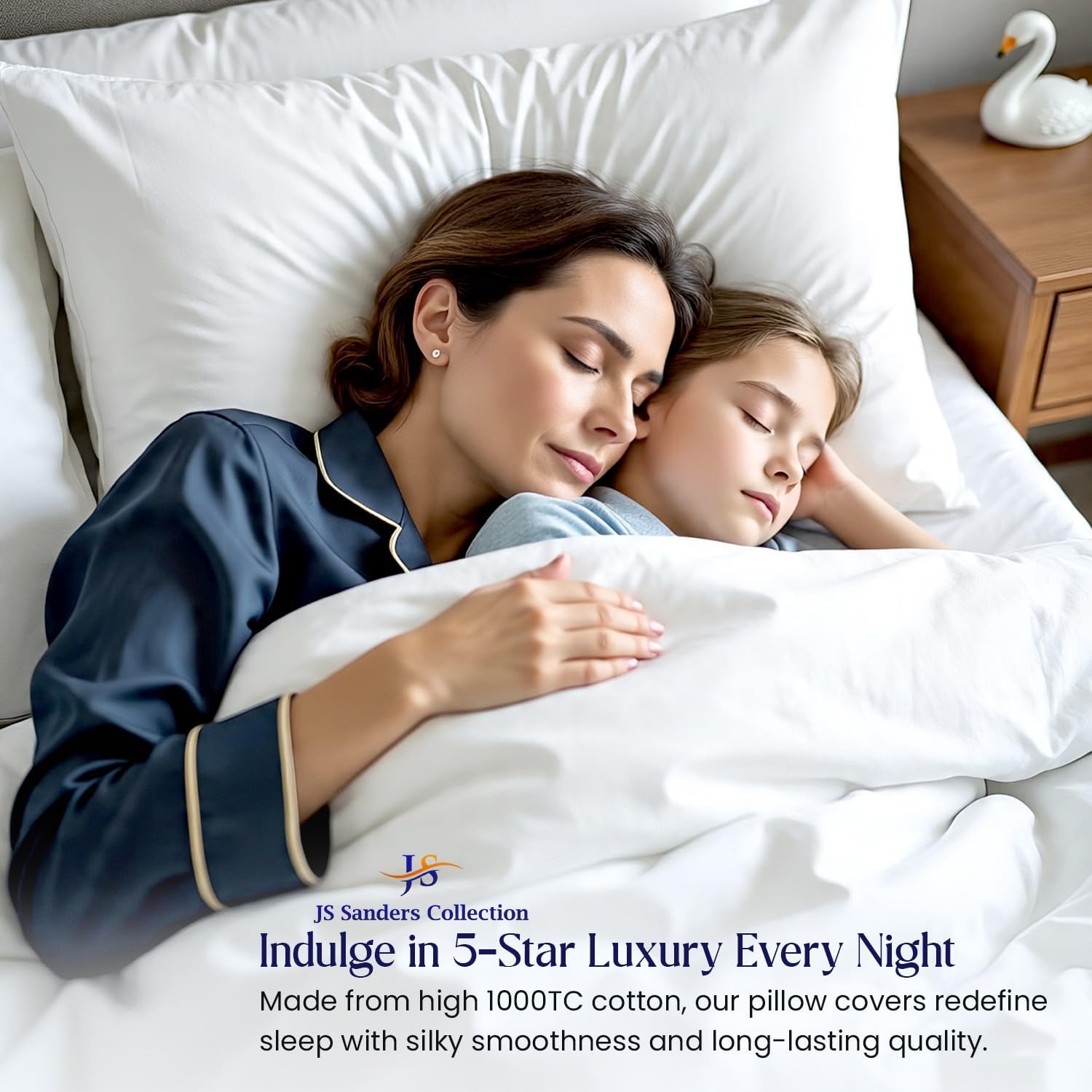 1000 Thread Count Egyptian Cotton Pillowcases King/Cal-King Size – Set of 2, White, Luxury Sateen Weave Pillow Covers, Soft Breathable Hotel Quality King Pillow Cases for Bed & Sleeping - Image 3