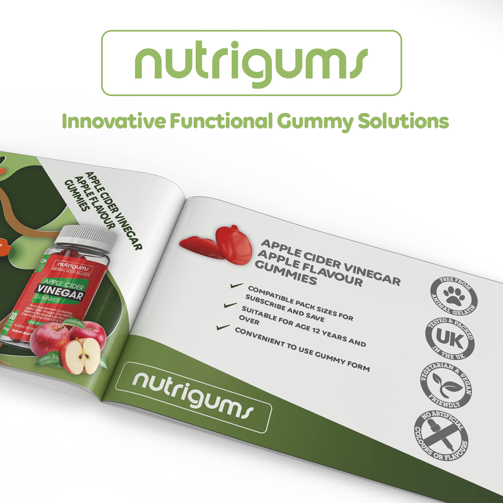 NUTRIGUMS® Apple Cider Vinegar Complex with Mother 1050mg per Serving x 30 Apple Flavour