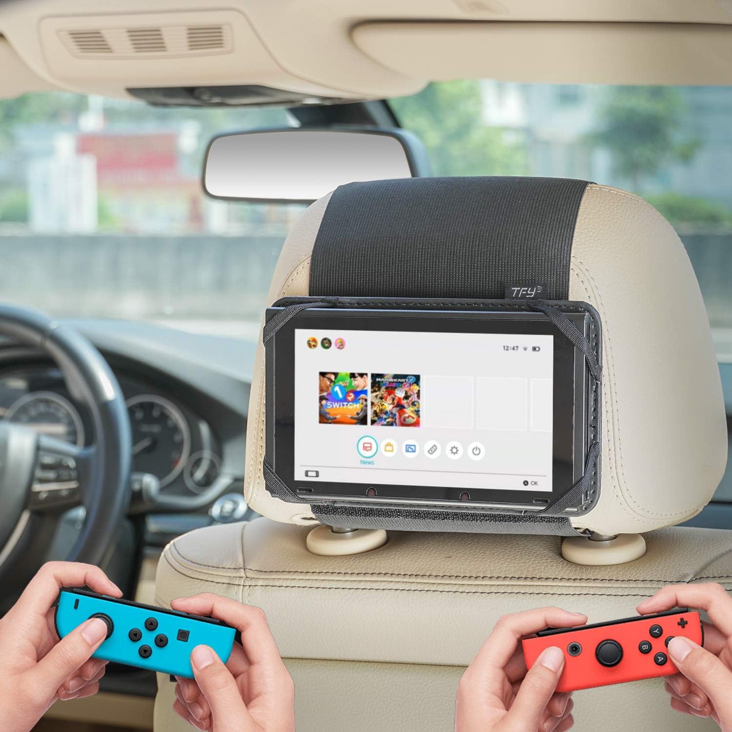 Sponsored Ad – Switch Car Holder, Car Headrest Mount Holder Compatible with Game Switch and Other 7 Inch Tablets