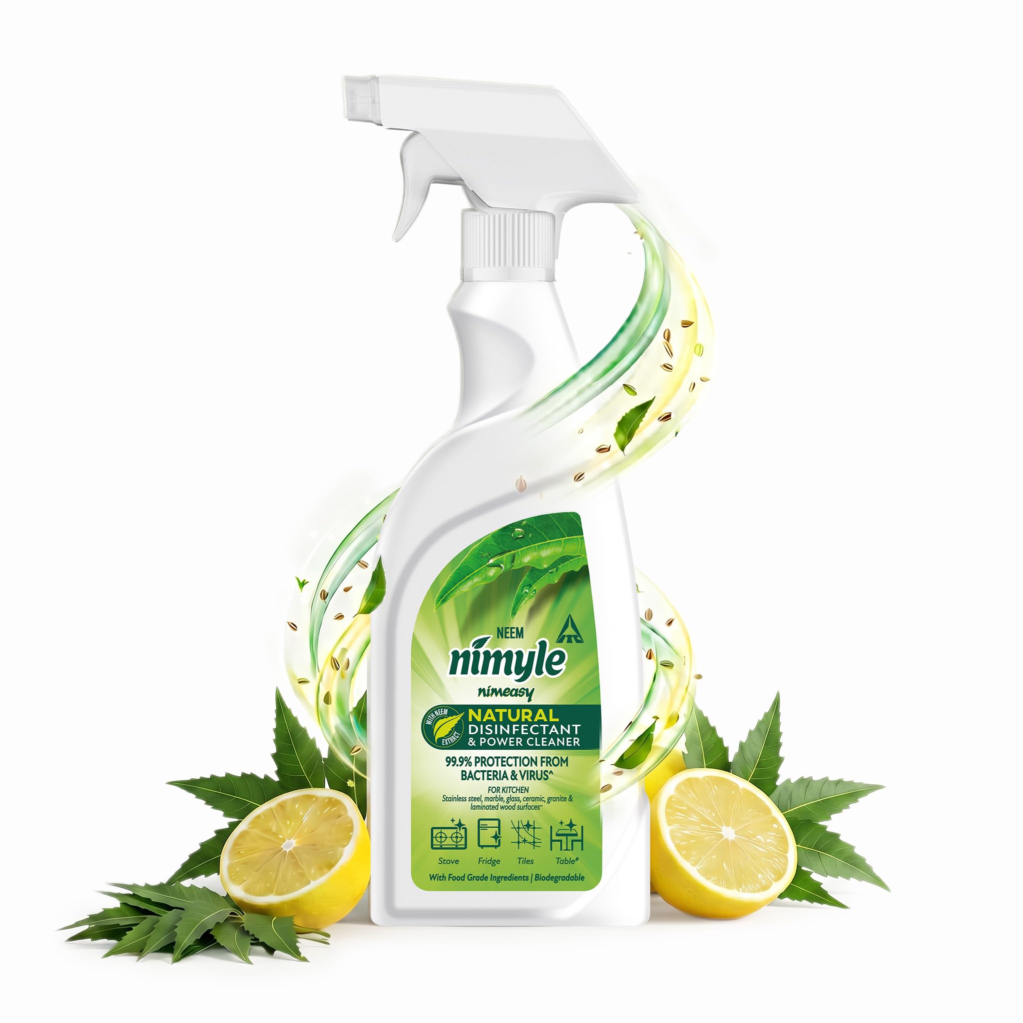 Nimeasy Natural Disinfectant & Power Cleaner Spray, Kitchen Cleaner, Utensil Cleaner Liquid, 450 ml, 99.9% Germ Protection-image-21