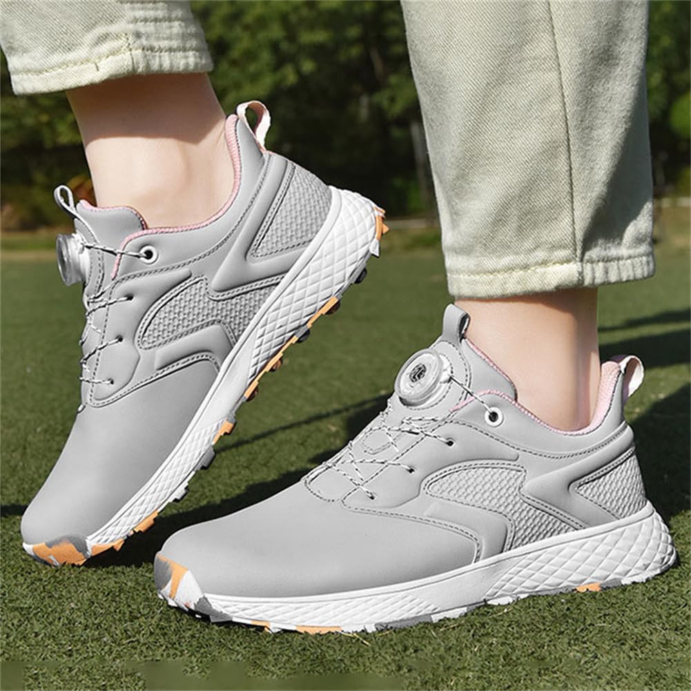 Zapatos De Golf para Mujeres Y Niñas, Zapatos De Golf Impermeables Sin Púas Calzado De Golf Antideslizante De Cuero De Microfibra