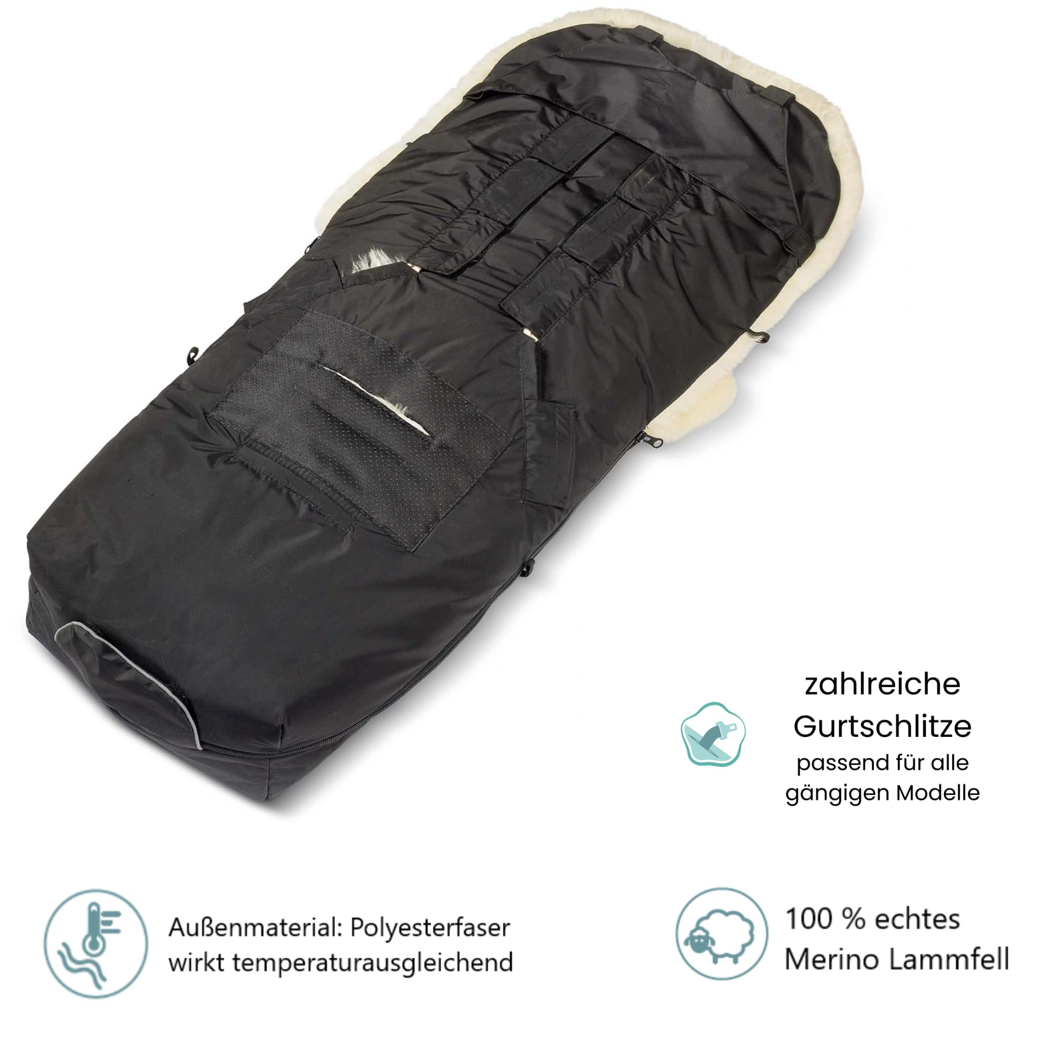 Fellhof Fußsack Kinderwagen Winter Cozy, Blaubär | Kinderhaus Blaubär: universell als Fußsack für Buggy, Sportwagen, Kinderwagen, ab 6 Monaten