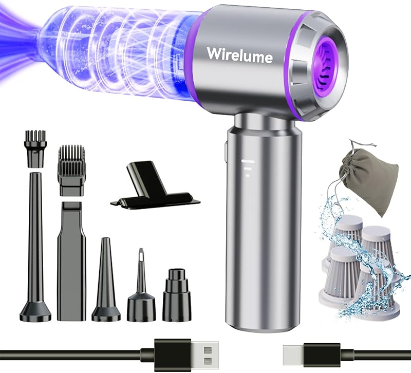 Car Vacuum Cleaner Cordless Mini Handheld Vacuum Cleaner Cordless Battery Handheld Portable Rechargeable Lightweight Powerful 22000Pa Strong Cyclonic Suction Blowing Brushless Motor Home Office