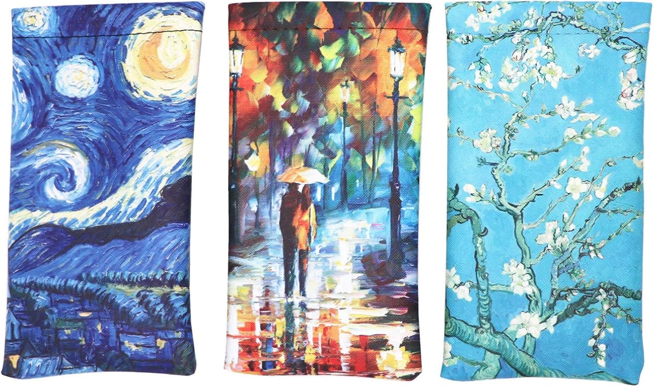 PACK of 3 pcs Squeeze Top Sunglasses Pouch Eyeglass Cases Eyeglass Holder : Clothing, Shoes & Jewelry