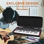 LTGEM Cas de voyage difficile pour Akai Professional MPK Mini Plus USB MIDI Contrôleur de clavier avec 37 Mini Clés - Sac de rangement de protection (Noir+Noir)