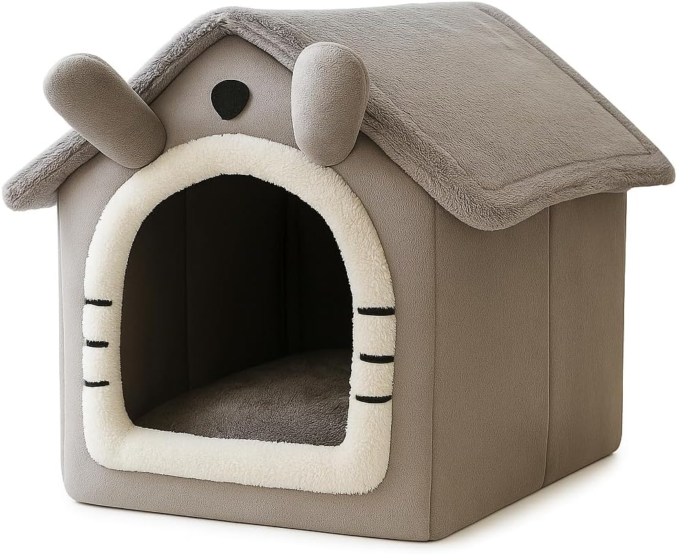 Cat Bed for Indoor Cats - Cat Cave Beds Cat House Cat Tent with Removable Washable Cushioned Pillow, Soft Kitten beds,Cat Beds & Furniture, for Small and Medium Pet - Cozy Cave Bed- Large Size