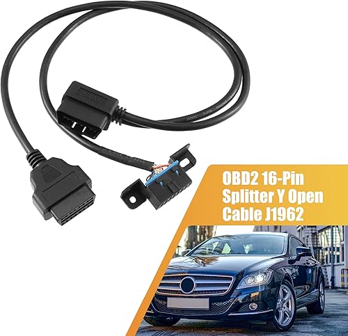 Miniatura 2 de X AUTOHAUX 2 unids OBD2 16-Pin Splitter Y Cable abierto J1962 1 macho a 2 hembra conector con soporte de montaje Herramienta de diagnóstico