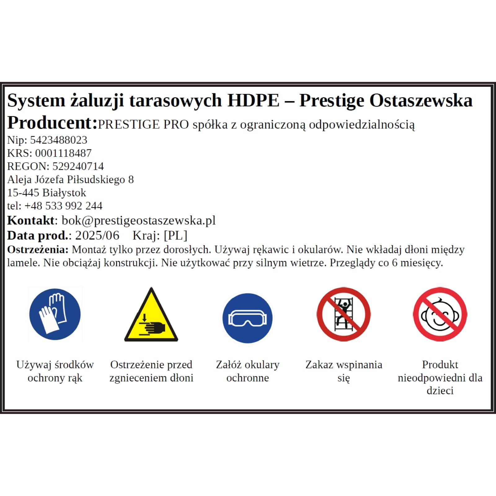 Prestige Ostaszewska ShutterPRO - système de supports en acier galvanisé pour 11 lames orientables | 100 cm | Anthracite | Kit sans lames pour brise-vue de terrasse, pergola et balcon