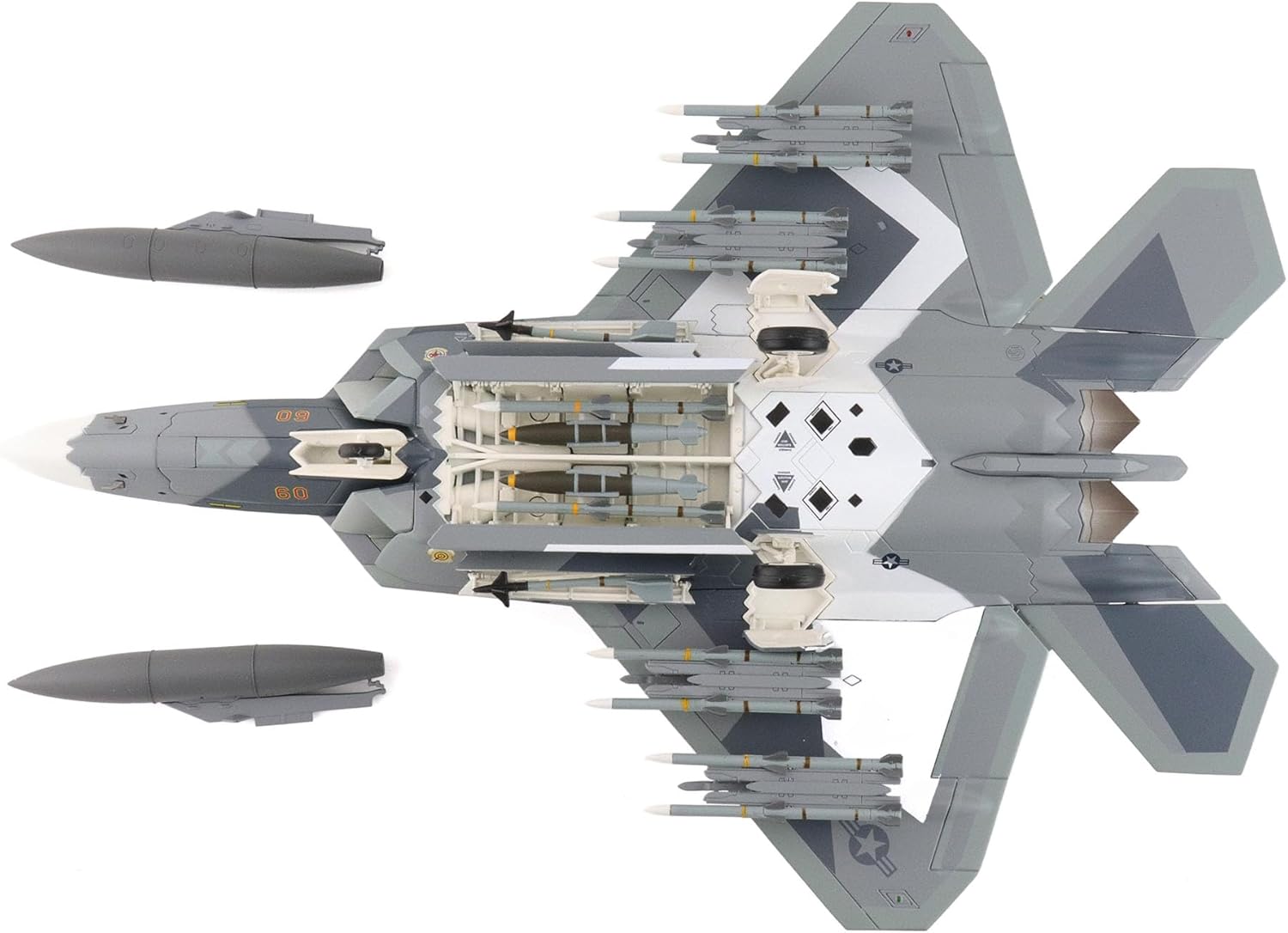 Hobby Master | 1:72 Scale Diecast Military Aircraft Replica | F-22 Splinter Camouflage USAF (fictitious Scheme) | Model HA2831