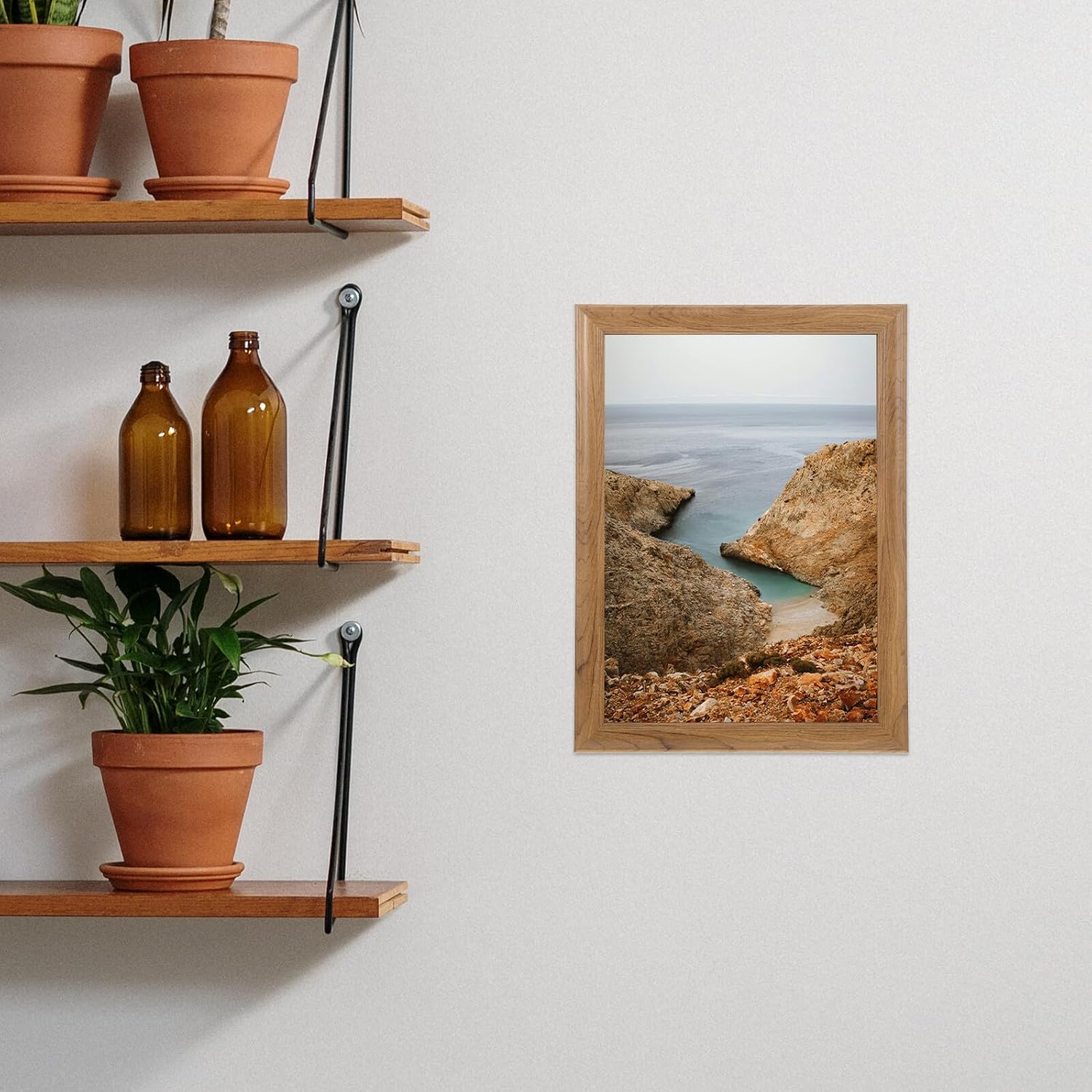 Alipis Large Wood Picture Frame A3 Size 29.7x42cm Light Natural Wood Wall Display Frame for Sketches and Puzzles Rustic Home Décor