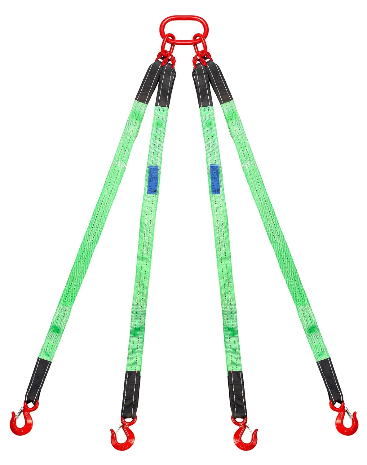 Qwork 10Ft Chain Sling,6600lbs Sling Chain,3T Hoist,with 4 Legs Grab Hook and Adjuster,G80 Alloy Steel Engine Lift Link Eye Complete Rigging for Safe Towing Handling of Cargo