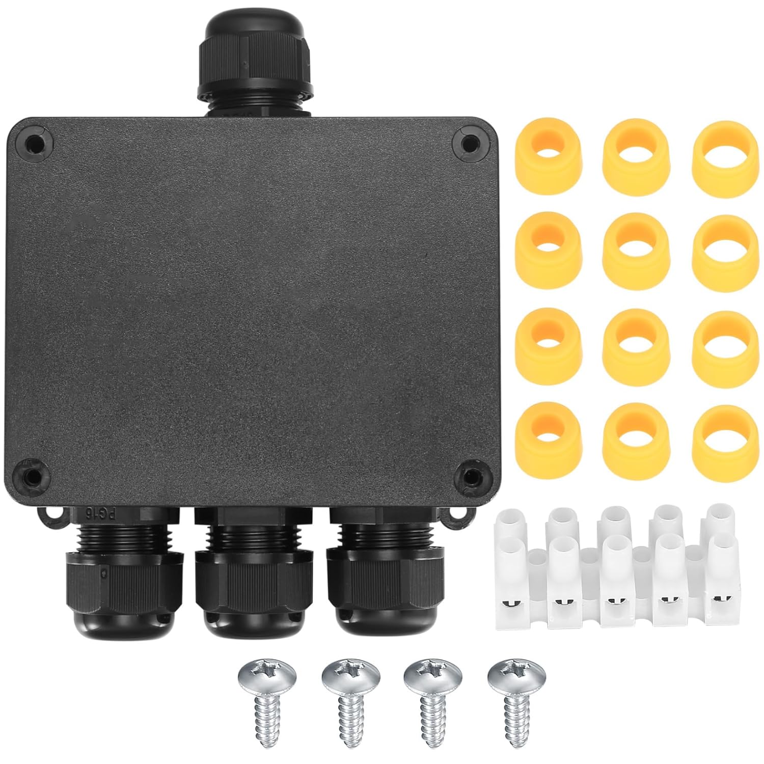 Caja de Conexi&Atilde;&sup3;n El&Atilde;&copy;ctrica Caja de Conexi&Atilde;&sup3;n Externa Impermeable IP68 de 4 V&Atilde;&shy;as Caja de Conector de Cable Caja de Conexi&Atilde;&sup3;n Externa Exterior Subterr&Atilde;&iexcl;nea para Rango de Alambre 4-12mm 4.5 x 4.56 x 2 - 1Pcs