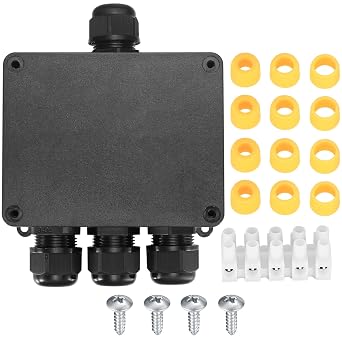 IP68 Outdoor 4-Way Electrical Junction Box, Underground Cable Connector 1Pc