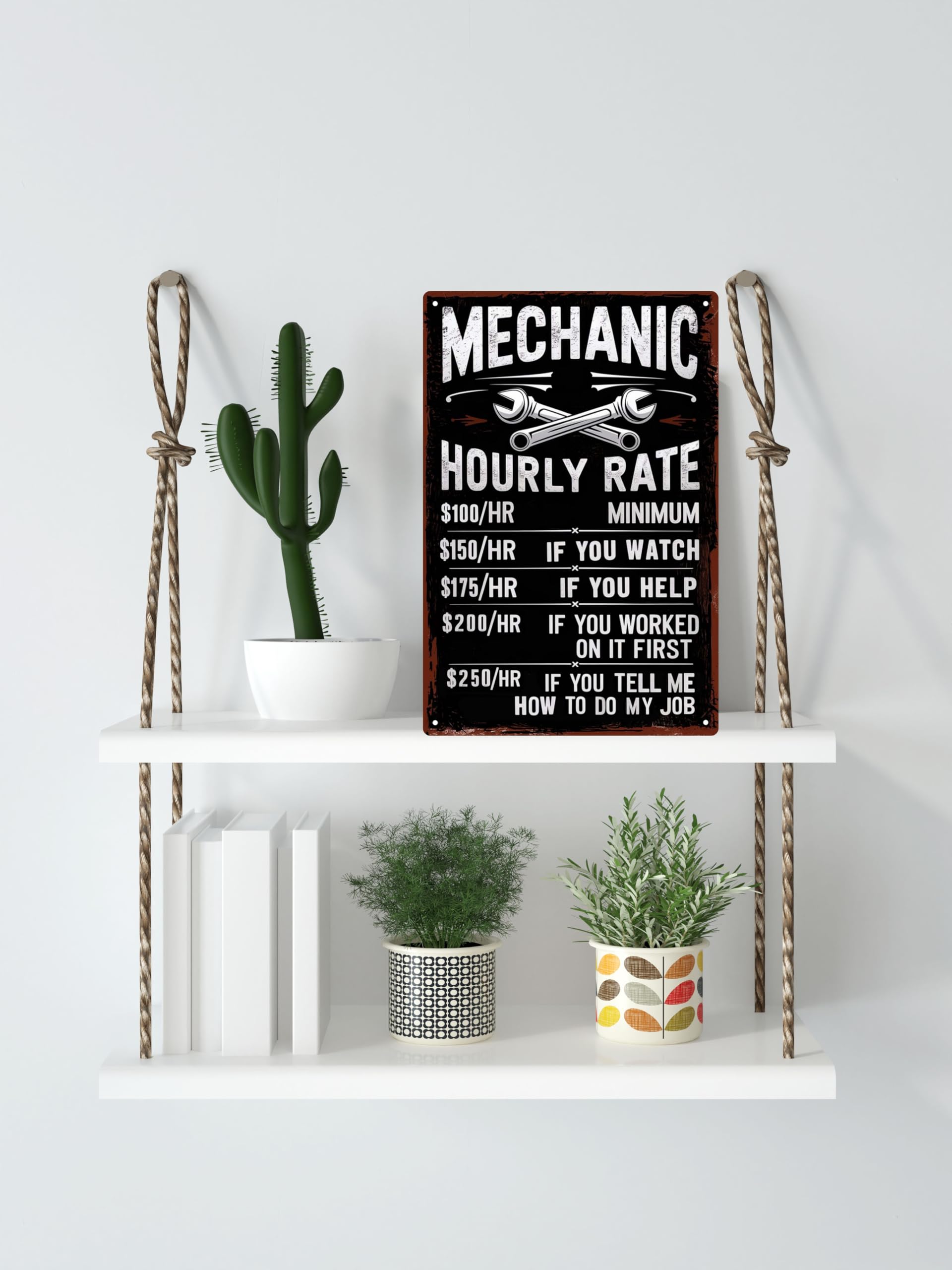Mechanic Gifts For Men Garage Decor Mechanic Accessories Mechanic Decor Mechanic Hourly Rate Reproduction Metal Tin Sign Mechanic Rules Metal Sign 8x12 Inch