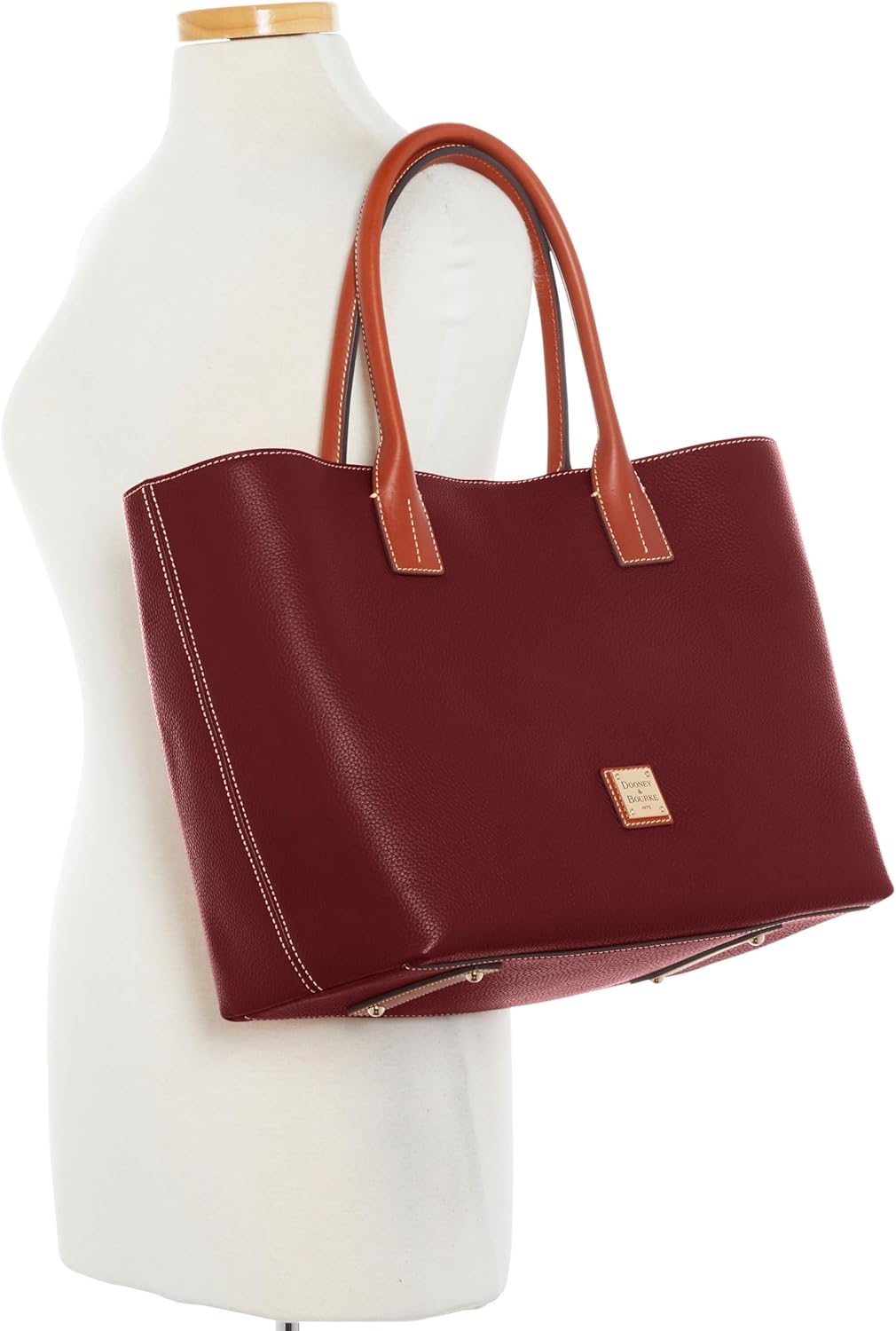 Dooney & Bourke Tote Bags for Women, Pebble Grain Leather Medium Russel Bag with Zipper Pocket