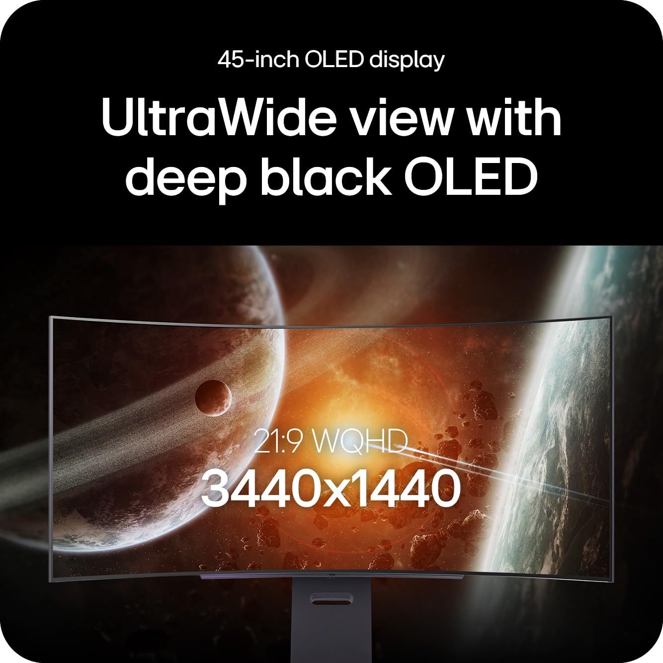Back view of the LG Ultragear 45GX90SA monitor showing connectivity ports