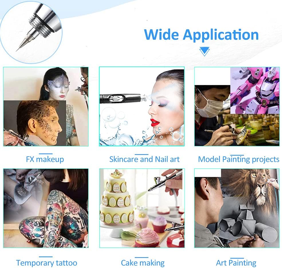 Irfora Reable USB Airbrush Kit Portable Airbrush Compressor Spray Pump Handheld Airbrush Gun for FX Makeup Tattoo Painting Moisturizing