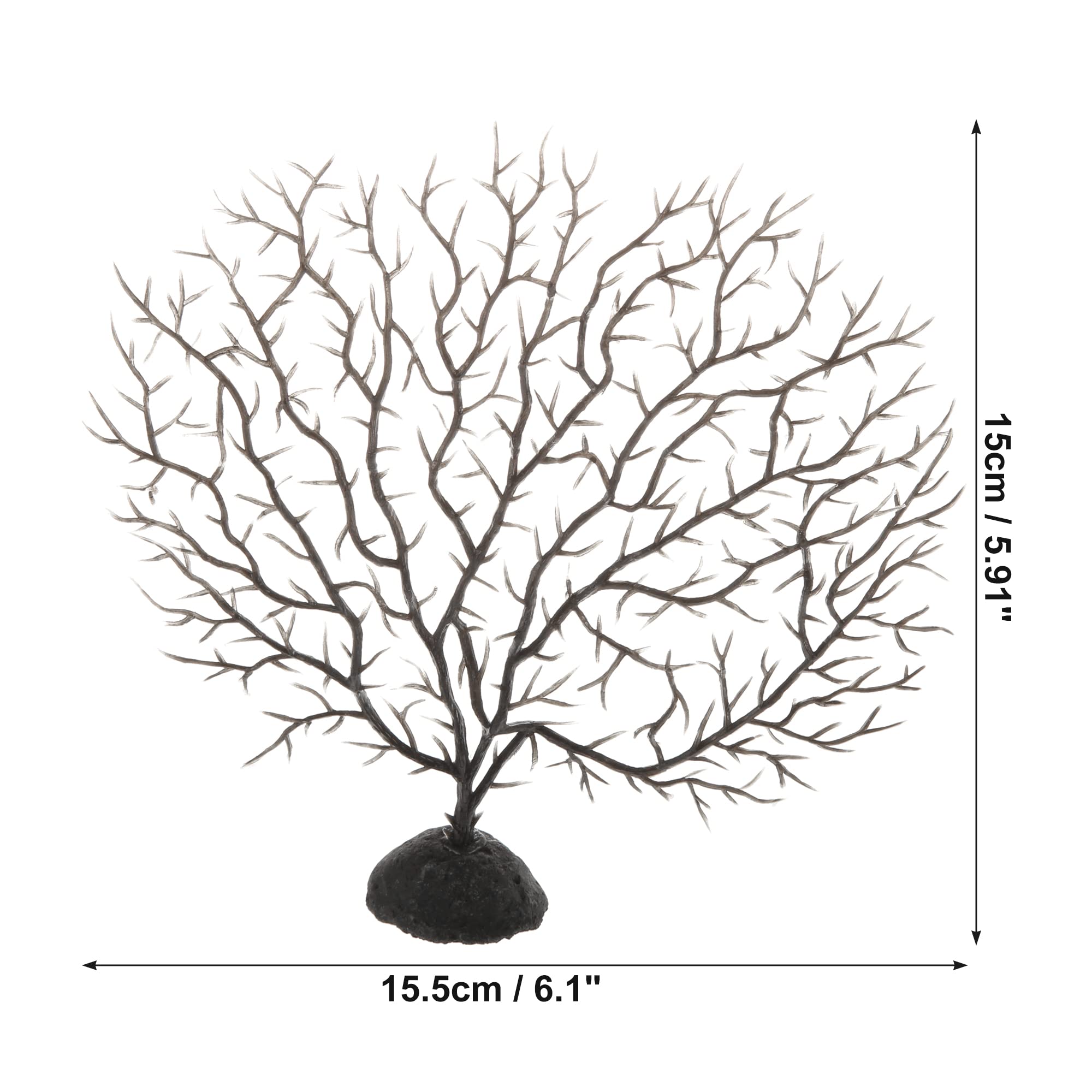 VOCOSTE Mini Faux Corallo Decor per Acquario Nero 15.5x15cm
