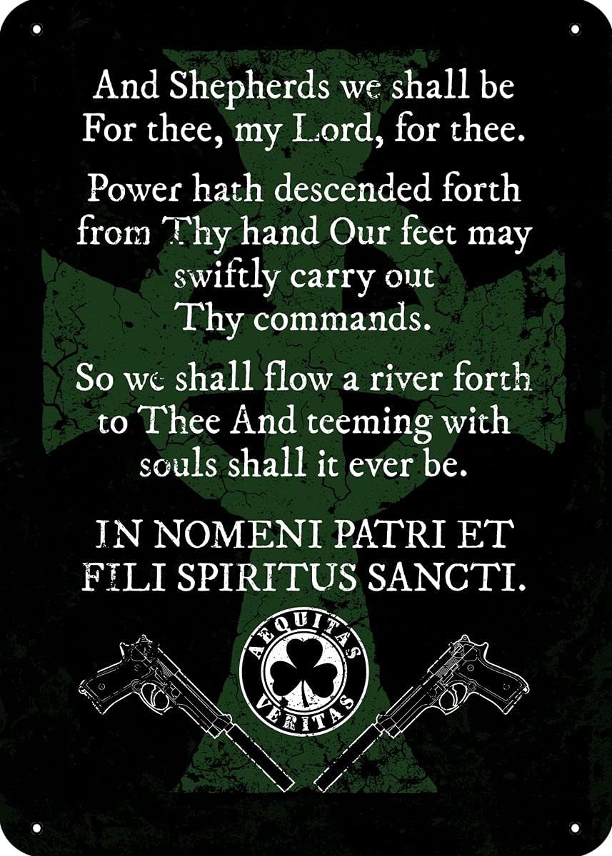 Mzzxpt Boondock Saints Movies and Gaming Metal Tin Sign 12InX 8In Wall Arts