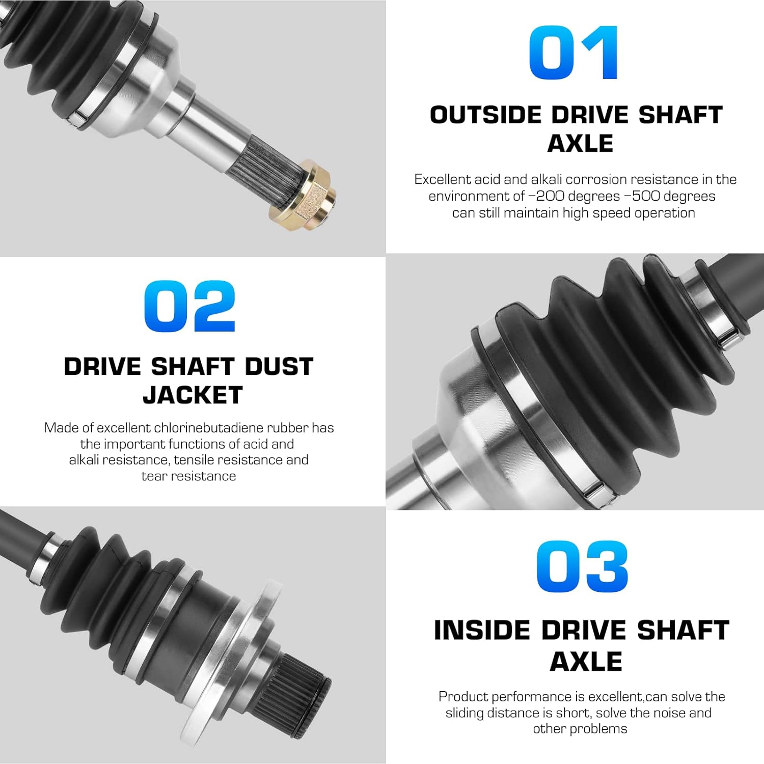 Rear Right CV Axle for Yamaha Rhino 450 2006 2007 2008 2009, for Yamaha Rhino 660 2004 2005 2006 2007, for Yamaha Rhino 700 2008-2013, Replace for 5UG-F53B0-20-00, 5UG-F53B0-21-00