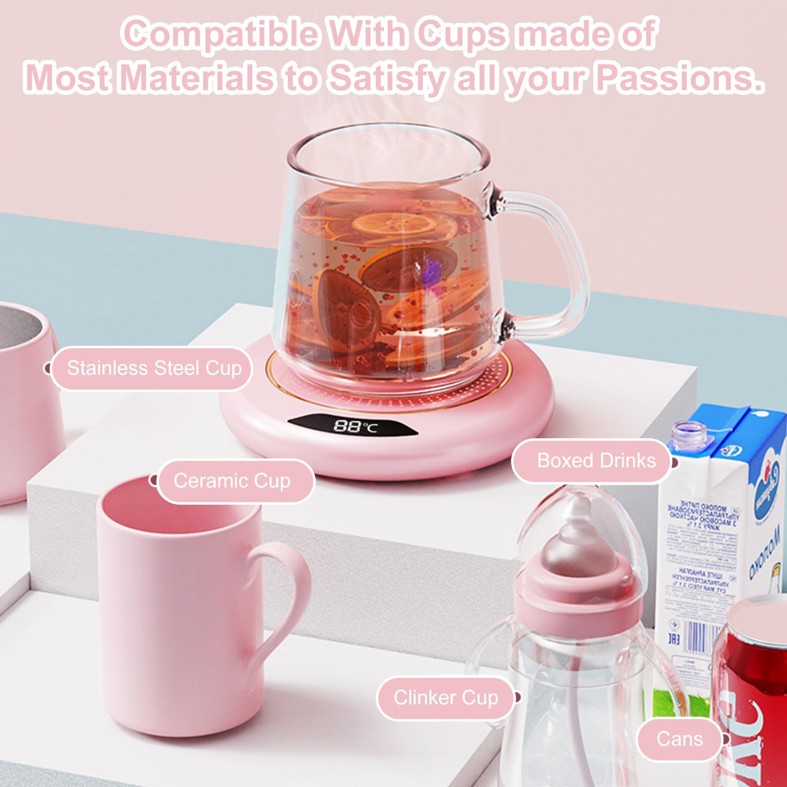 Chauffe Tasse, Chauffe-Tasse à Café, Chauffe-Tasse Électrique, Chauffe-Tasse électrique Intelligent, Température constante Intelligente, pour thé, café, Lait au Bureau et à la Maison
