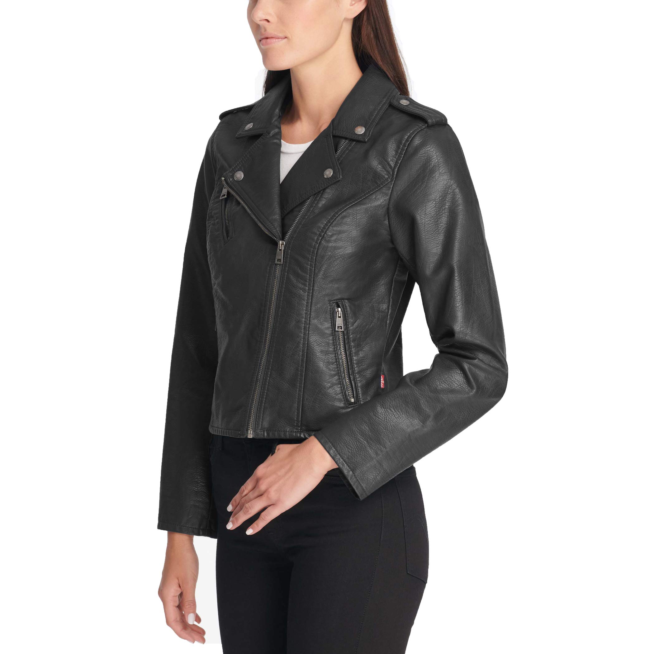 Levi's Women's Faux Leather Classic Asymmetrical Motorcycle Jacket, black, XX-Large