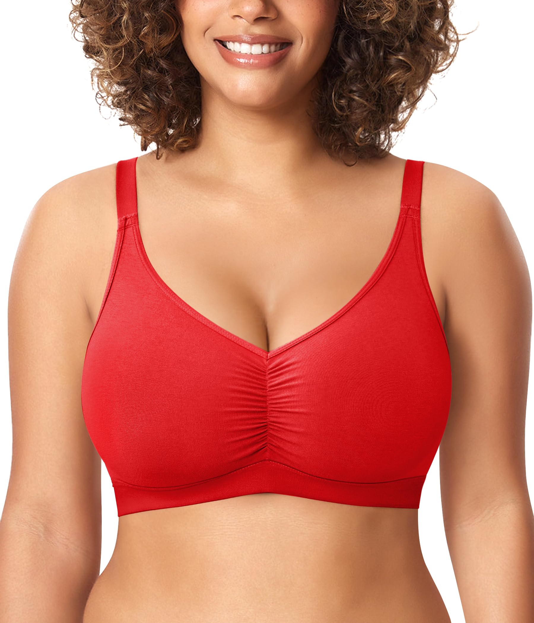 Wireless Bras for Women Full Coverage Comfortable No Underwire Everyday Bras Comfort V Neck Push Up Bralettes