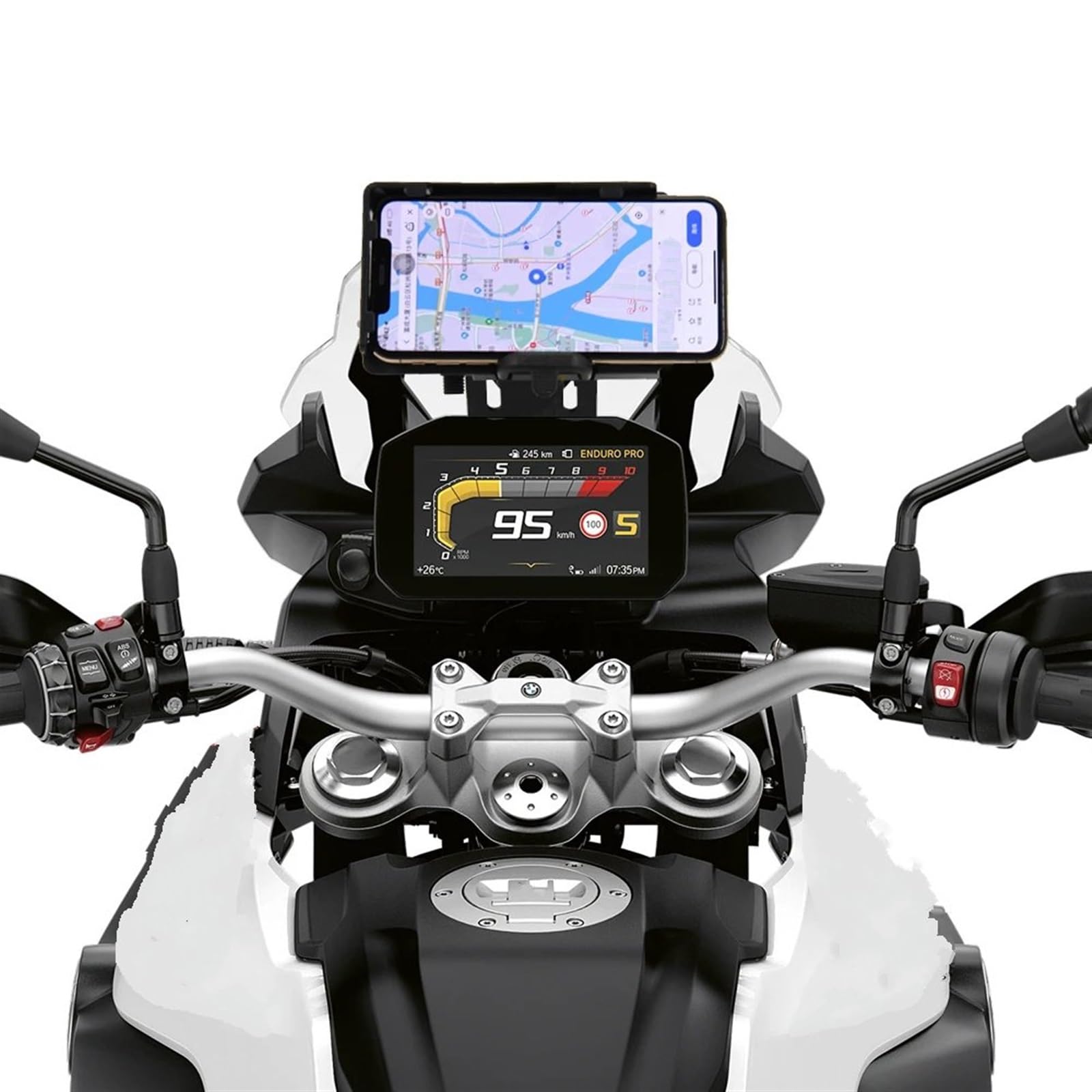 Support Telephone Velo pour BMW F 850 ​​GS F 750 GS 2018 2019 2020 2021 F850GS pour Adventure F750GS Support De Navigation GPS pour Téléphone Intelligent, Telephone Moto Rotation(Taille:Kit)