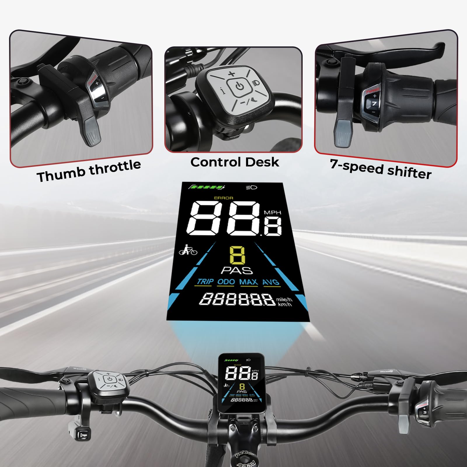 SAMEBIKE 26 Zoll E-Bike Herren Damen mit 250W Motor, 36V 540Wh Akku, Elektrofahrräder E-Fahrrad mit 7-Gang-Getriebe, LCD-Display, Pedelec Citybike EBike, Grün
