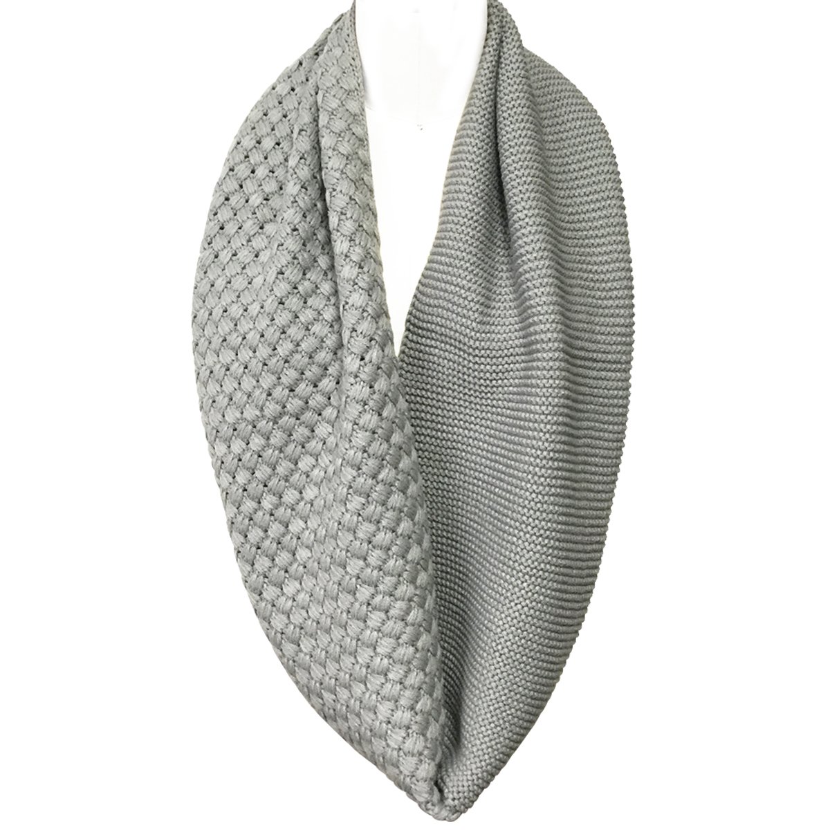 Wrapables Trendy Winter Warm Knit Infinity Scarf, Smoky Grey