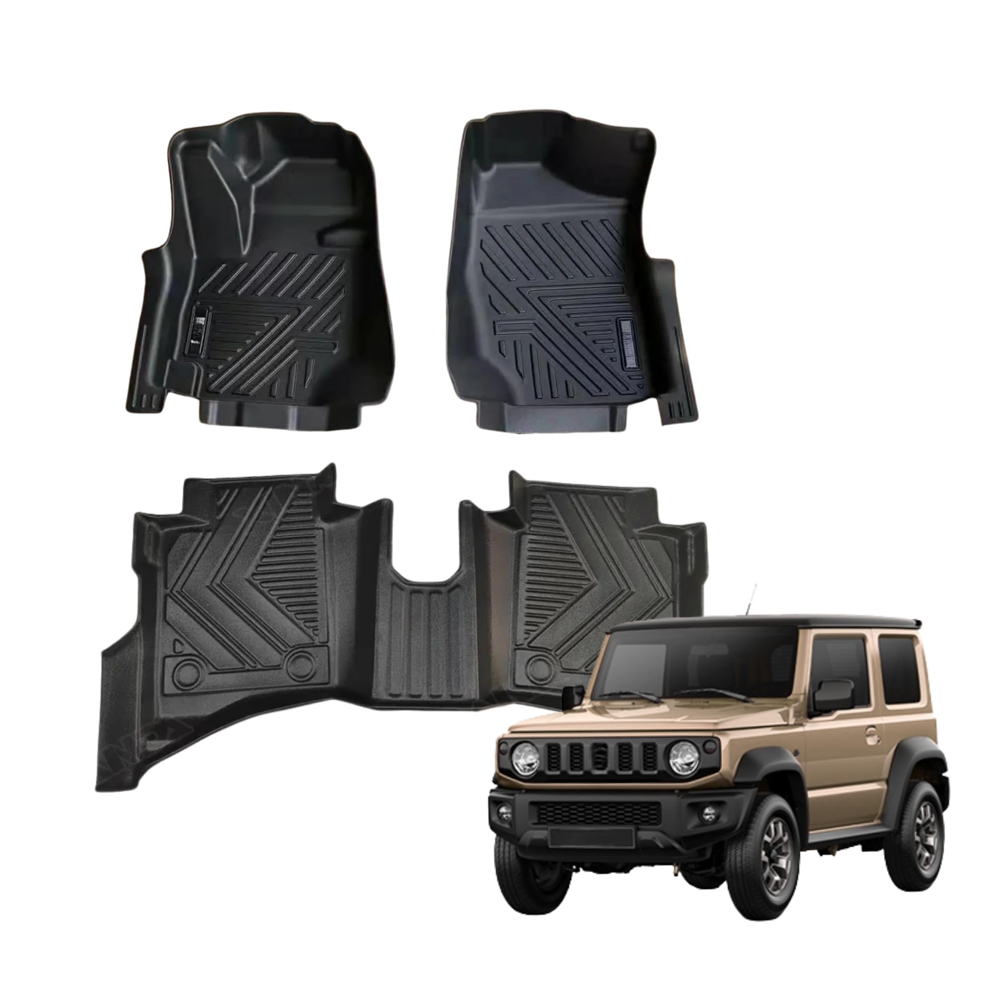 Floor Mats for Suzuki Jimny 3-Door 2018–2026 | All-Weather TPE Mats | Custom Fit 3D Design | Waterproof, Anti-Slip, Easy to Clean | Full Interior Protection