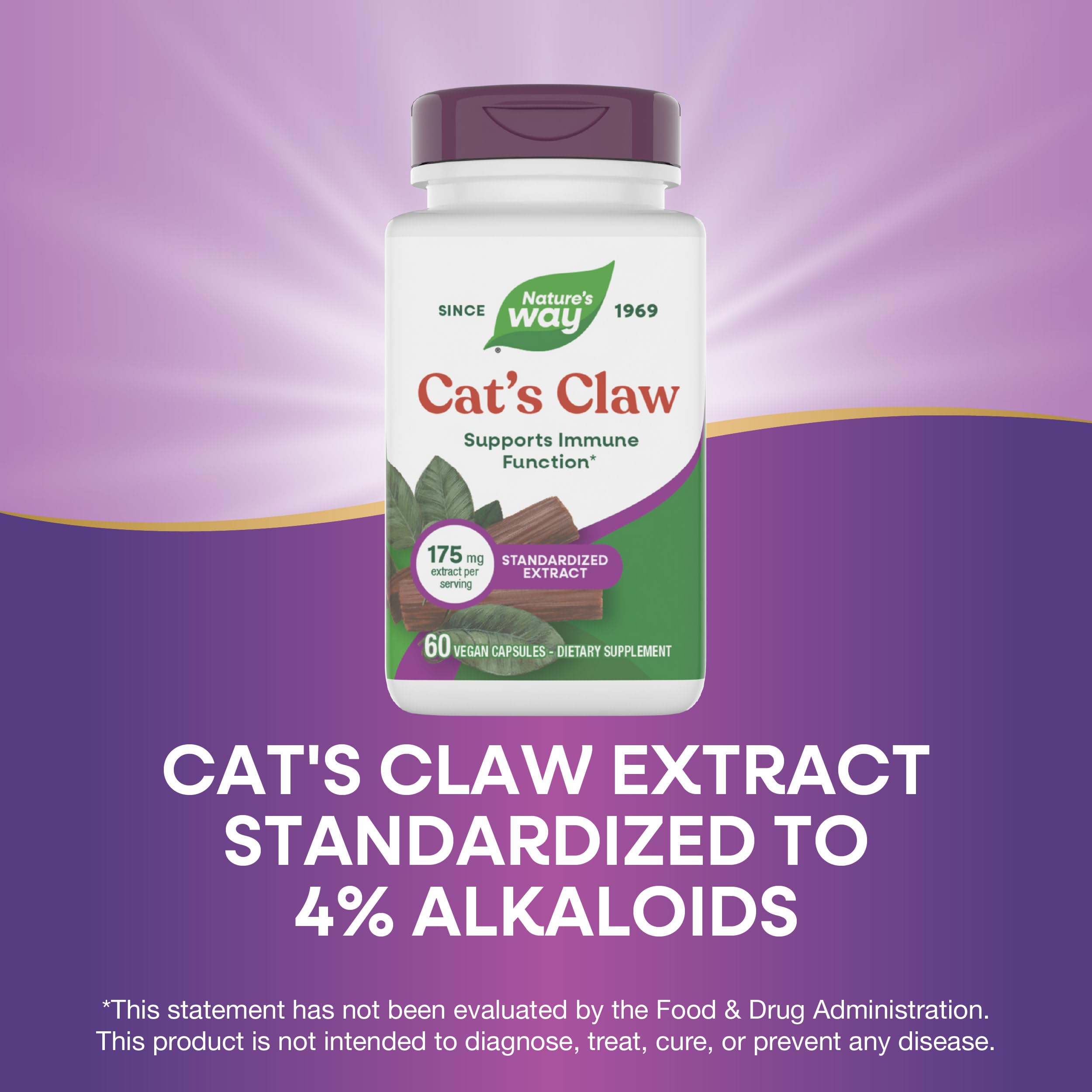 Nature's Way Standardized Cat's Claw Extract, 175 mg per Serving, 60 ct — Amazon image 4