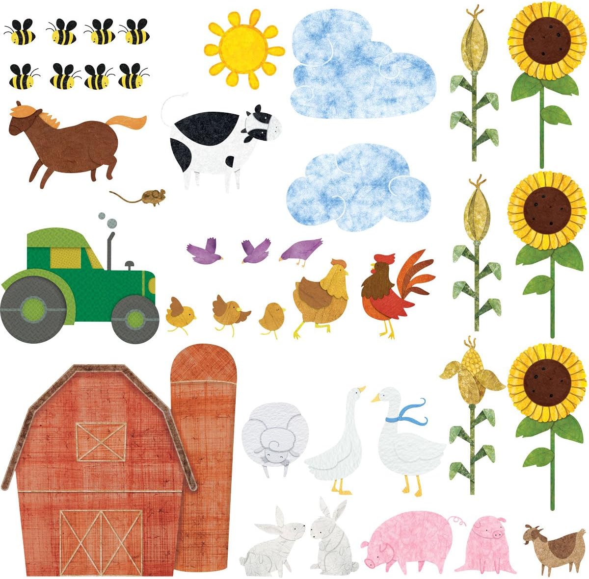 Farm Wall Decals by My Wonderful Walls 38 Peel & Stick Farm Theme Stickers for Baby Nurseries and Kids Rooms