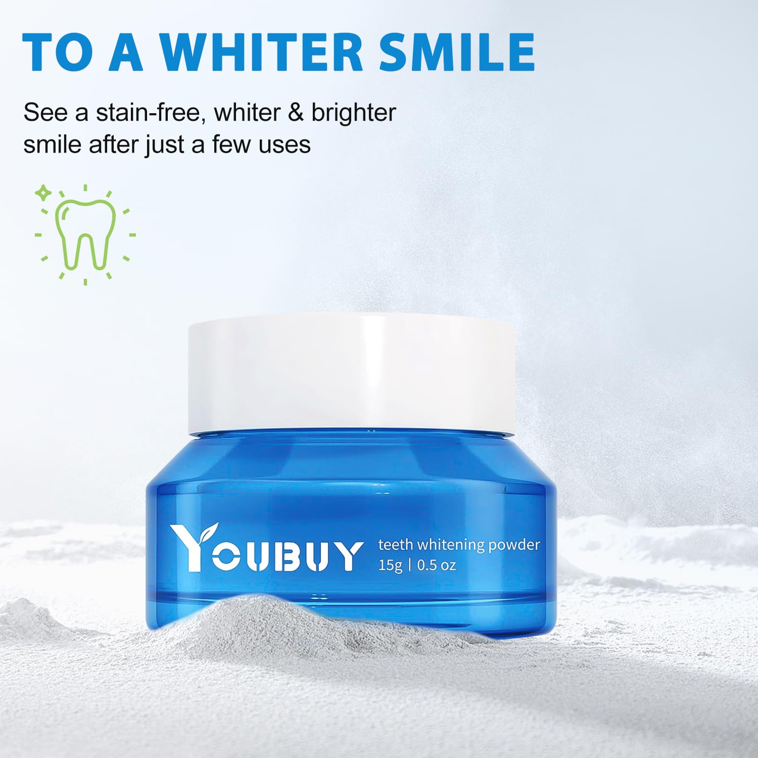 Teeth Whitening Powder, Natural Teeth Whitener, Teeth Whitening Powder Toothpaste, Instant Teeth Whitening and Stain Removal, Fresh Breath (2PCS)