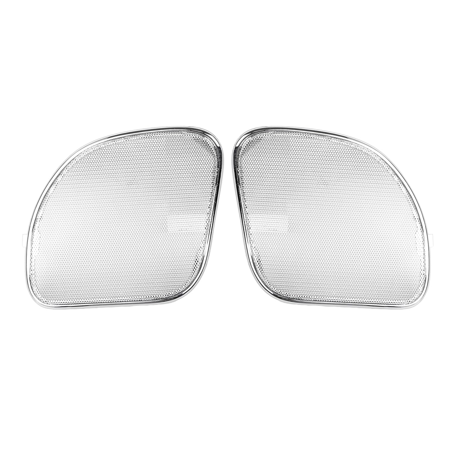 XMMT Motorcycle Speaker Grills Front Fairing Speaker Cover Fit for Harley Road Glide FLTRX FLTRK FLTRXS FLTRUSE FLTRXSE 2015-2023 1 Pair(Chrome Mesh+Chrome Trim)